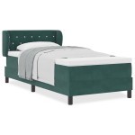 Pat cu saltea vidaXL Spring Box Verde închis 90x190 cm Catifea Pat cu saltea vidaXL Spring Box Verde închis 90x190 cm Catifea