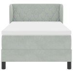 Pat cu saltea vidaXL Gri deschis 90x200 cm Catifea Pat cu saltea vidaXL Gri deschis 90x200 cm Catifea