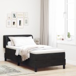 Pat cu saltea vidaXL Black 90x200 cm Catifea Pat cu saltea vidaXL Black 90x200 cm Catifea