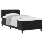 Pat cu saltea vidaXL Black 90x200 cm Catifea Pat cu saltea vidaXL Black 90x200 cm Catifea