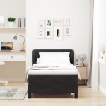 Pat cu saltea vidaXL Black 90x200 cm Catifea Pat cu saltea vidaXL Black 90x200 cm Catifea