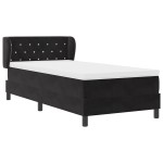 Pat cu saltea vidaXL Black 90x200 cm Catifea Pat cu saltea vidaXL Black 90x200 cm Catifea