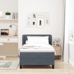 vidaXL Pat cu saltea cu arcuri Gri închis 80x200 cm Catifea Gri închis vidaXL Pat cu saltea cu arcuri Gri închis 80x200 cm Catifea Gri închis