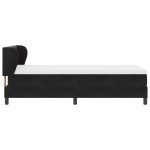 Pat cu arc de boxă vidaXL cu saltea Negru 100x200 cm Catifea Pat cu arc de boxă vidaXL cu saltea Negru 100x200 cm Catifea