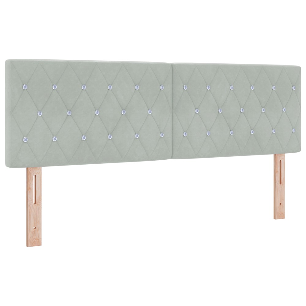 Pat cu saltea vidaXL Gri deschis 140x190 cm Catifea