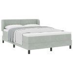 Pat cu saltea vidaXL Gri deschis 140x190 cm Catifea Pat cu saltea vidaXL Gri deschis 140x190 cm Catifea
