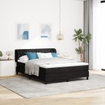 Pat Box Spring vidaXL cu Saltea Negru 140x190 cm Catifea Pat Box Spring vidaXL cu Saltea Negru 140x190 cm Catifea