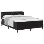 Pat Box Spring vidaXL cu Saltea Negru 140x190 cm Catifea Pat Box Spring vidaXL cu Saltea Negru 140x190 cm Catifea