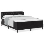 Pat Box Spring vidaXL cu Saltea Negru 140x190 cm Catifea Pat Box Spring vidaXL cu Saltea Negru 140x190 cm Catifea