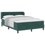 Pat cu arcuri și saltea vidaXL Verde Întunecat 160x200 cm Catifea Pat cu arcuri și saltea vidaXL Verde Întunecat 160x200 cm Catifea