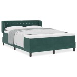 Pat cu arcuri și saltea vidaXL Verde Întunecat 160x200 cm Catifea Pat cu arcuri și saltea vidaXL Verde Întunecat 160x200 cm Catifea
