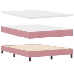 Pat cu saltea vidaXL Roz 160x200 cm Catifea Pat cu saltea vidaXL Roz 160x200 cm Catifea