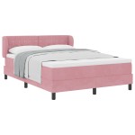 Pat cu saltea vidaXL Roz 160x200 cm Catifea Pat cu saltea vidaXL Roz 160x200 cm Catifea