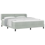Pat Box Spring vidaXL cu Saltea Gri deschis 180x200 cm Catifea