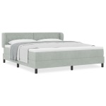 Pat Box Spring vidaXL cu Saltea Gri deschis 180x200 cm Catifea