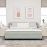 Pat Box Spring vidaXL cu Saltea Gri deschis 180x200 cm Catifea