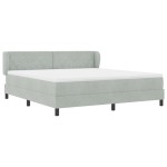 Pat Box Spring vidaXL cu Saltea Gri deschis 180x200 cm Catifea