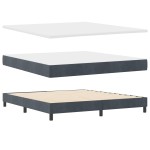Pat Box Spring vidaXL cu Saltea Gri Închis 180x200 cm Catifea Pat Box Spring vidaXL cu Saltea Gri Închis 180x200 cm Catifea