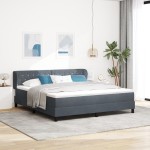Pat Box Spring vidaXL cu Saltea Gri Închis 180x200 cm Catifea Pat Box Spring vidaXL cu Saltea Gri Închis 180x200 cm Catifea
