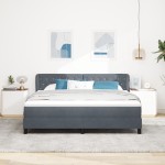Pat Box Spring vidaXL cu Saltea Gri Închis 180x200 cm Catifea Pat Box Spring vidaXL cu Saltea Gri Închis 180x200 cm Catifea