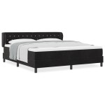 Pat cu saltea vidaXL Black 180x200 cm Catifea Pat cu saltea vidaXL Black 180x200 cm Catifea