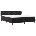 Pat cu saltea vidaXL Black 180x200 cm Catifea Pat cu saltea vidaXL Black 180x200 cm Catifea