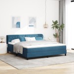 Pat cu saltea Box Spring vidaXL Albastru închis 180x200 cm Catifea Pat cu saltea Box Spring vidaXL Albastru închis 180x200 cm Catifea