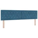Pat cu saltea Box Spring vidaXL Albastru închis 180x200 cm Catifea Pat cu saltea Box Spring vidaXL Albastru închis 180x200 cm Catifea