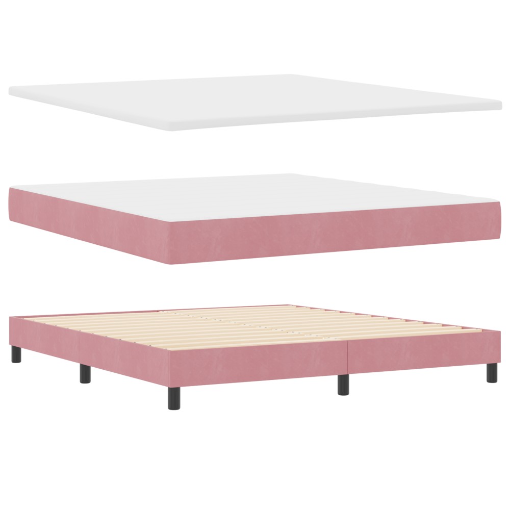 vidaXL Pat cu saltea cu arcuri Gri închis 80x200 cm Catifea Roz