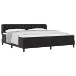 Pat cu arcuri vidaXL și saltea Negru 200x200 cm Catifea Pat cu arcuri vidaXL și saltea Negru 200x200 cm Catifea