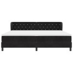 Pat cu arcuri vidaXL și saltea Negru 200x200 cm Catifea Pat cu arcuri vidaXL și saltea Negru 200x200 cm Catifea