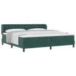 Pat cu saltea vidaXL Dark Green 200x200 cm Catifea Pat cu saltea vidaXL Dark Green 200x200 cm Catifea