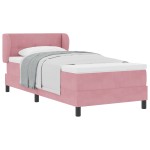 vidaXL Pat cu saltea cu arcuri Gri închis 80x200 cm Catifea Roz vidaXL Pat cu saltea cu arcuri Gri închis 80x200 cm Catifea Roz