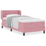 vidaXL Pat cu saltea cu arcuri Gri închis 80x200 cm Catifea Roz vidaXL Pat cu saltea cu arcuri Gri închis 80x200 cm Catifea Roz
