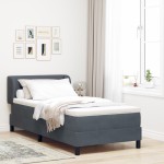 vidaXL Pat cu saltea cu arcuri Gri închis 80x200 cm Catifea Gri închis vidaXL Pat cu saltea cu arcuri Gri închis 80x200 cm Catifea Gri închis