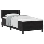 vidaXL Pat cu saltea cu arcuri Gri închis 80x200 cm Catifea Negru vidaXL Pat cu saltea cu arcuri Gri închis 80x200 cm Catifea Negru