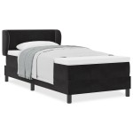 vidaXL Pat cu saltea cu arcuri Gri închis 80x200 cm Catifea Negru vidaXL Pat cu saltea cu arcuri Gri închis 80x200 cm Catifea Negru