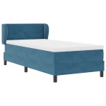 Pat cu arcuri vidaXL și saltea Albastru Închis 100x200 cm Catifea Pat cu arcuri vidaXL și saltea Albastru Închis 100x200 cm Catifea