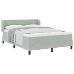 Pat cu saltea Box Spring vidaXL Gri deschis 140x190 cm Catifea
