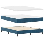 Pat Box Spring cu Saltea vidaXL Albastru Închis 140x190 cm Catifea Pat Box Spring cu Saltea vidaXL Albastru Închis 140x190 cm Catifea