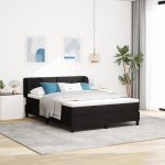 Pat cu saltea vidaXL Black 140x200 cm Catifea Pat cu saltea vidaXL Black 140x200 cm Catifea