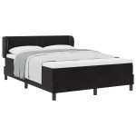 Pat cu saltea vidaXL Black 140x200 cm Catifea Pat cu saltea vidaXL Black 140x200 cm Catifea