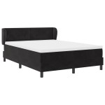 Pat cu saltea vidaXL Black 140x200 cm Catifea Pat cu saltea vidaXL Black 140x200 cm Catifea