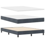 Pat cu saltea Box Spring vidaXL Gri închis 160x200 cm Catifea Pat cu saltea Box Spring vidaXL Gri închis 160x200 cm Catifea