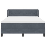 Pat cu saltea Box Spring vidaXL Gri închis 160x200 cm Catifea Pat cu saltea Box Spring vidaXL Gri închis 160x200 cm Catifea