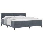 vidaXL Pat cu saltea cu arcuri Gri închis 80x200 cm Catifea Gri închis