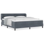 vidaXL Pat cu saltea cu arcuri Gri închis 80x200 cm Catifea Gri închis