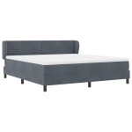 vidaXL Pat cu saltea cu arcuri Gri închis 80x200 cm Catifea Gri închis