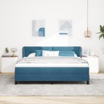 Pat cu saltea vidaXL Tip Box Spring Albastru Închis 180x200 cm Catifea Pat cu saltea vidaXL Tip Box Spring Albastru Închis 180x200 cm Catifea