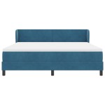 Pat cu saltea vidaXL Tip Box Spring Albastru Închis 180x200 cm Catifea Pat cu saltea vidaXL Tip Box Spring Albastru Închis 180x200 cm Catifea